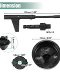 Dimensions and components of 4 Piece Transmission Oil Filling Tool Adapter Set For Mercedes Benz 2015 And Up 725 Gearbox 9 Speed ATF Drain.