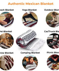 Authentic Handmade Falsa Baja Blanket Soft and Lightweight Mexican Throw for Yoga, Beach, Camping, Car, Cherry 70x50