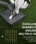 Pro-Grade Extra Long Golf Tees 4 Inch Or 5 Inch, 50 Pack tested for durability with hammer on green grass