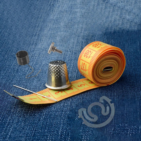 Sewing Machine Replacement Screws And Springs Set For Needle Plate And Bobbin Case Metal Heavy Duty Fasteners DIY Installation Fix It Ready Easy Repair Parts For Home Sewing Projects with thimble and tape measure