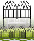Garden Fence Set With No Dig Ground Stakes Arched Metal Panels For Dog Barrier And Flower Bed Edging Easy Install, 10 Panels, 24 Inches High