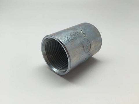 Half Inch Conduit Coupling, 20 Pack, Threaded Galvanized Steel Connector For Indoor Outdoor Use, Built To Last, Joins Conduit Or IMC Systems, UL Listed, Heavy Duty Electrical Fitting in silver metal