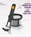 Reusable coffee filter and water filtration accessory for 14 Cup Programmable Coffee Maker In Stainless Steel With 1 To 4 Cup Small Batch Setting And Grab A Cup Auto Pause For Fresh Hot Coffee Anytime Plus Brew Strength Control And Easy To Clean Durable Design