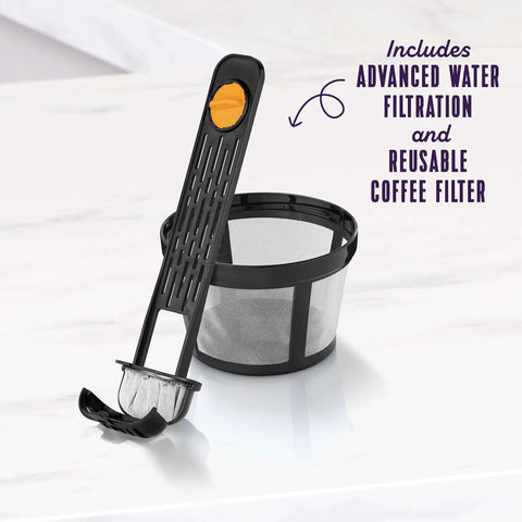 Reusable coffee filter and water filtration accessory for 14 Cup Programmable Coffee Maker In Stainless Steel With 1 To 4 Cup Small Batch Setting And Grab A Cup Auto Pause For Fresh Hot Coffee Anytime Plus Brew Strength Control And Easy To Clean Durable Design