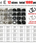 3-Set M8 To M24 Retaining Rings Assortment Kit C Type Internal Circlips 304 Stainless Steel 65Mn Snap Rings