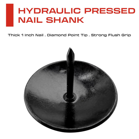 Front view of single nail from Hammered Black 1.5 Inch Clavo Nails Set Of 50 For Woodwork And Furniture, with diamond point tip.