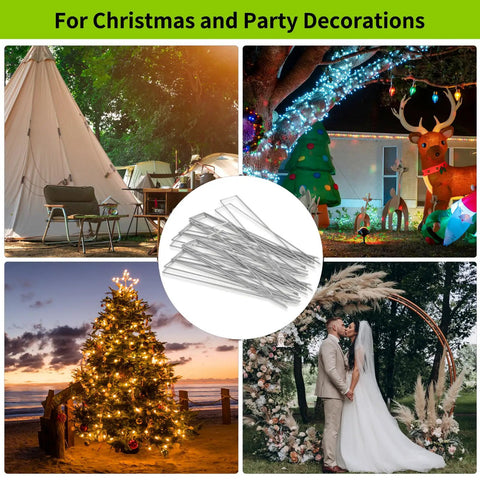 200 Pack 6 Inch Landscape Staples, 11 Gauge Galvanized U Shaped Garden Stakes for party and wedding decorations