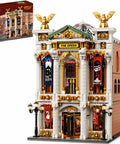 Vintage European Grand Theater Building Set With Crystal Chandelier, Transparent Dome And Expandable Street Scenes