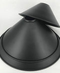 4-Pack 10.2 Inch Industrial Vintage Metal Bulb Guard Pendant Light Holders Cone Shade For Ceiling Hanging Fixture With Dope Rustic Industrial Charm Ring Not Included, showing sleek black metal shade design.
