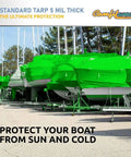 5 Mil Heavy Duty Tarp Cover For Multi Purpose Use Waterproof Weatherproof Car Boat Camping Lime Color on boats