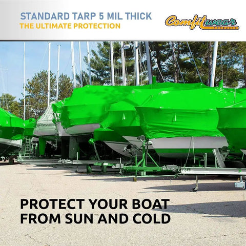 5 Mil Heavy Duty Tarp Cover For Multi Purpose Use Waterproof Weatherproof Car Boat Camping Lime Color on boats