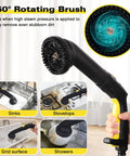360° rotating brush attachment for Heavy Duty Steam Cleaner With 52 Oz Large Tank And Incredible High Pressure Capability.