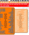 Model comparison chart highlighting difference between 343-4024 and 343-4009 trailer hub cap compatibility.