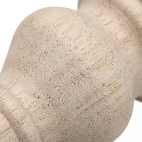 Close-up of carved detail on 2 Pack Round Wooden Sofa Feet Replacement, 5.9 Inch Chunky Farmhouse Table Legs