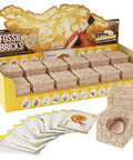 Dig Up 12 Real Fossils From Break Open Brick Blocks And Discover 12 Unique Finds Like Dinosaur Bones Coprolite Shark Vertebrae And More Hands On STEM Archaeology Gift For Curious Kids fossil kit with display box, cards, and bricks