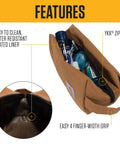 Durable travel kit for on the go grab and go gear organize grooming skincare cosmetics and shaving essentials in a water resistant toiletry bag fits full size grooming essentials for weekend trips and work travel with toiletries visible and features highlighted.