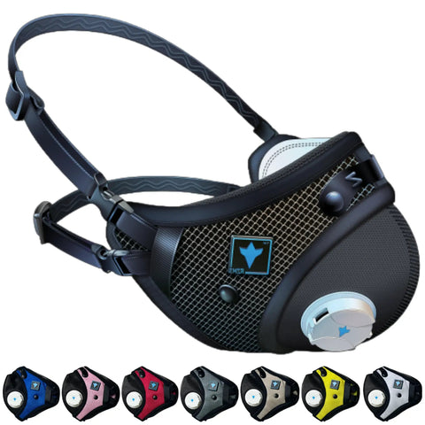M3 Patented 99.8 Percent Filtration All Day Reusable Air Filtration Mask with three straps and secure 360 seal in multiple colors