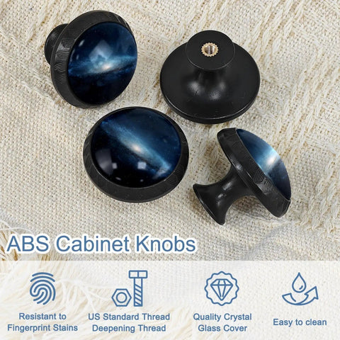 4 Pack Starry Sky Crystal Glass Cabinet Knobs For Kitchen Drawers And Dressers With Stainless Steel Screws Super Sleek Top Notch Furniture Hardware Adding Hella Style To Your Setup With Zero Stress Today, showing four knobs against textured fabric.