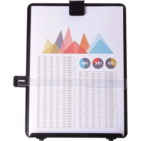 Front view of Letter Size Non Magnetic Copyholder with Removable Line Guide, Adjustable Easel Back, Track Design, holding 125 sheets