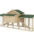 80 Inch Wooden Chicken Coop With Nesting Box And Double Run Design Outdoor Hen House With Removable Tray And Easy Access Ramps