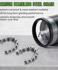 2 Pack Ball And Chain Replacement For Wakit Grinders And Mini Wakit, durable stainless steel bead chain beside a grinder on a table