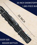 Top view of USS Enterprise Aircraft Battleship Building Set With 1883 Pieces 30 Inch Long Model Dope Molded Planes