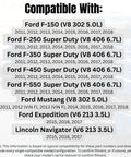 Compatibility chart for Ford Heavy Duty Coolant System O-Ring Kit Replacement With BC3Z-8590-F And DR3Z-8566-A for F-Series Trucks