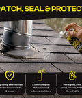 Applying Heavy Duty Liquid Sealant Spray Two Pack That Stops Leaks Patches And Protects Surfaces Dries Clear Works On Most Materials Long Lasting Waterproof Rubber Sealant For Home And DIY Use on roof