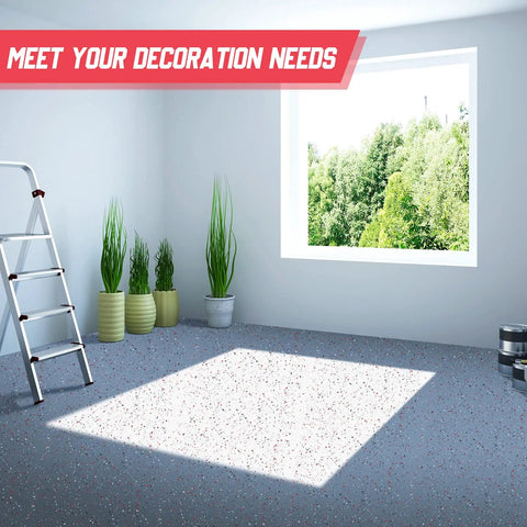 Epoxy Floor Decorative Flakes Kit 2.4 Kg 5.3 Lb Red Black White Blend 5-8 Mm Chips for garage and basement.