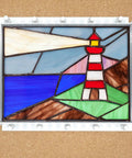 Professional Stained Glass Layout Block System With 80 Push Pins To Keep Your Panels Dead Square and feature a lighthouse design.