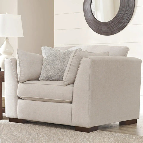 Solid Wood Furniture Legs Set With L Shaped Bed Risers installed on beige sofa boosting clearance for easy cleaning.
