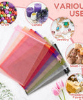 Various colored organza gift bags for crafts, candles, jewelry, small toys, wedding favors, emphasizing versatile uses.