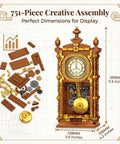 Vintage Retro Swing Clock Building Kit With Functional Analog Movement And Alarm 751 Piece Mechanical Model dimensions