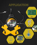 LED Lighted Magnifying Third Hand Soldering Station With Five Adjustable Arms For PCB And Jewelry Making Pro Grade Helping Hands Tool