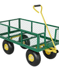 Heavy Duty Steel Garden Wagon Cart With 1400 Pound Capacity Three In One Convertible Utility Cart With 13 Inch Wheels