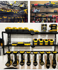 Heavy Duty Wall Mounted Power Tool Organizer For Garage And Workshop, Metal Storage Rack With Drill And Cordless Tool Holder