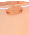 Close-up of peach bag with ribbon handle from Pastel Easter Gift Bag Bundle Of 5 Small 6 Inch Bags With White Stripe Borders