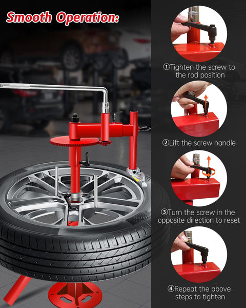 Manual Tire Changer With Gear Transmission For 16 To 21 Inch Tires Heavy Duty Hand Crank Tool step-by-step operation guide