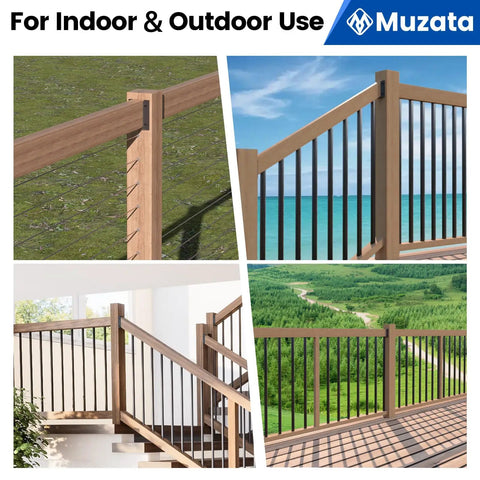 40 Pcs Deck Railing Brackets For 2x4 Wood Posts Open Side Connectors Kit With 248 M5 Torx Screws And Driver Bit For Easy DIY Install On Wooden Stairs Fences Cable Railings And Handrails