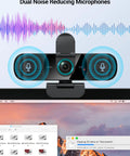 4K Ultra HD Webcam With Dual Mics Wide Angle Lens Privacy Cover And Tripod Stand For PC And Laptop Autofocus Plug And Play
