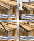 Ultra Compact Pry Bar Wrench Adapter Head For One Half Inch Drive Ratchets Half Shaft Adapter Tool For Quick Prying And Lifting Car Repair Essentials Fits Tight Spaces And Multiple Angles Built For Easy Grip shown on a wooden crate with tools nearby