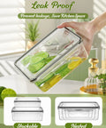 Hand holding BPA-free plastic food container with lime slices, showcasing leak proof design, part of 40 Piece Food Storage Containers Set With Lids For Kitchen Organization BPA Free Plastic Meal Prep Containers Leak Proof Design Includes 16 Reusable Labels And Marker Pen Great For Fridge Freezer And Pantry Storage.