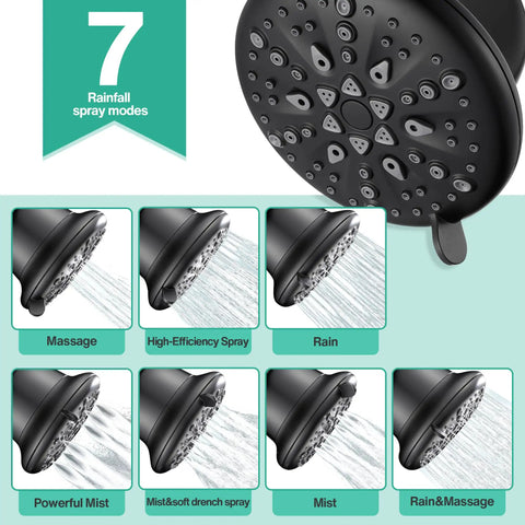 Filtered Shower Head With 7 Modes And High Pressure Flow For Hard Water Chlorine Be Gone With 16 Stage Filter