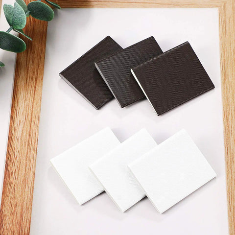 Six Pack Self-Adhesive Door Corner Seals, Gap Filler Seal Strips Weather Stripping Draft Stopper For Door Frames, white and brown