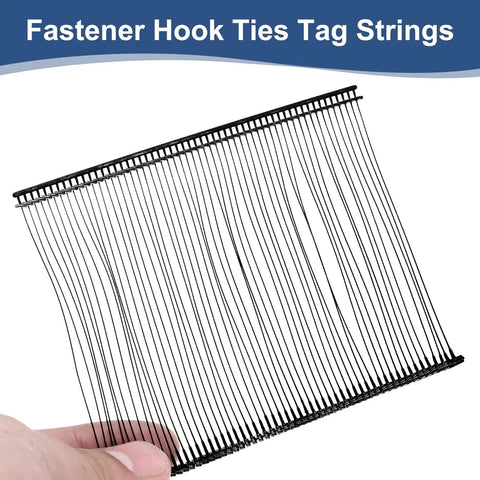 Top Shelf Heavy Duty Plastic Tagging Fasteners For Clothes And Retail 3 Inch Black tagging strings, durable and flexible for garment use.