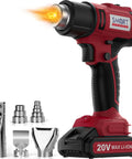 Cordless Heat Gun Kit With 5 Nozzles And A 20V Li Ion Battery Portable Hot Air Tool For Vinyl Wrap Resin Crafting Shrink Tubing Soldering