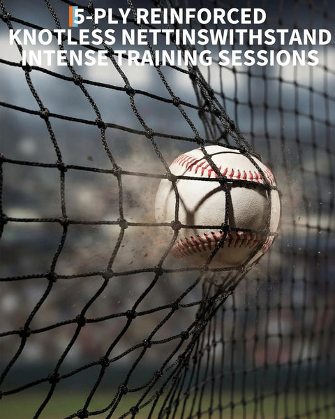 Baseball hitting net of Backyard Baseball Batting Cage 32 By 12 By 8 Feet Portable Netting With Frame For Hitting And Pitching Practice