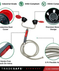Go To Heavy Duty Eye Wash Station With Dual Head Drench Hose For Emergency Use, Wall And Deck Mounted, OSHA ANSI Compliant