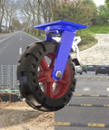 Built Tough Heavy Duty Industrial Casters Featuring Rock Solid Rubber Tires And Secure Swivel Plates With Dependable Foot Brakes for rugged use.