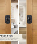 Privacy Door Knob With Push Button Lock For Bedroom And Bath Matte Black Fits Doors One And Three Eighths Inches To One And Three Quarters Inches Reversible Left Or Right Handed Easy To Install